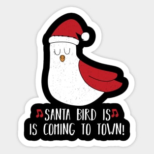 funny christmas santa bird Sticker